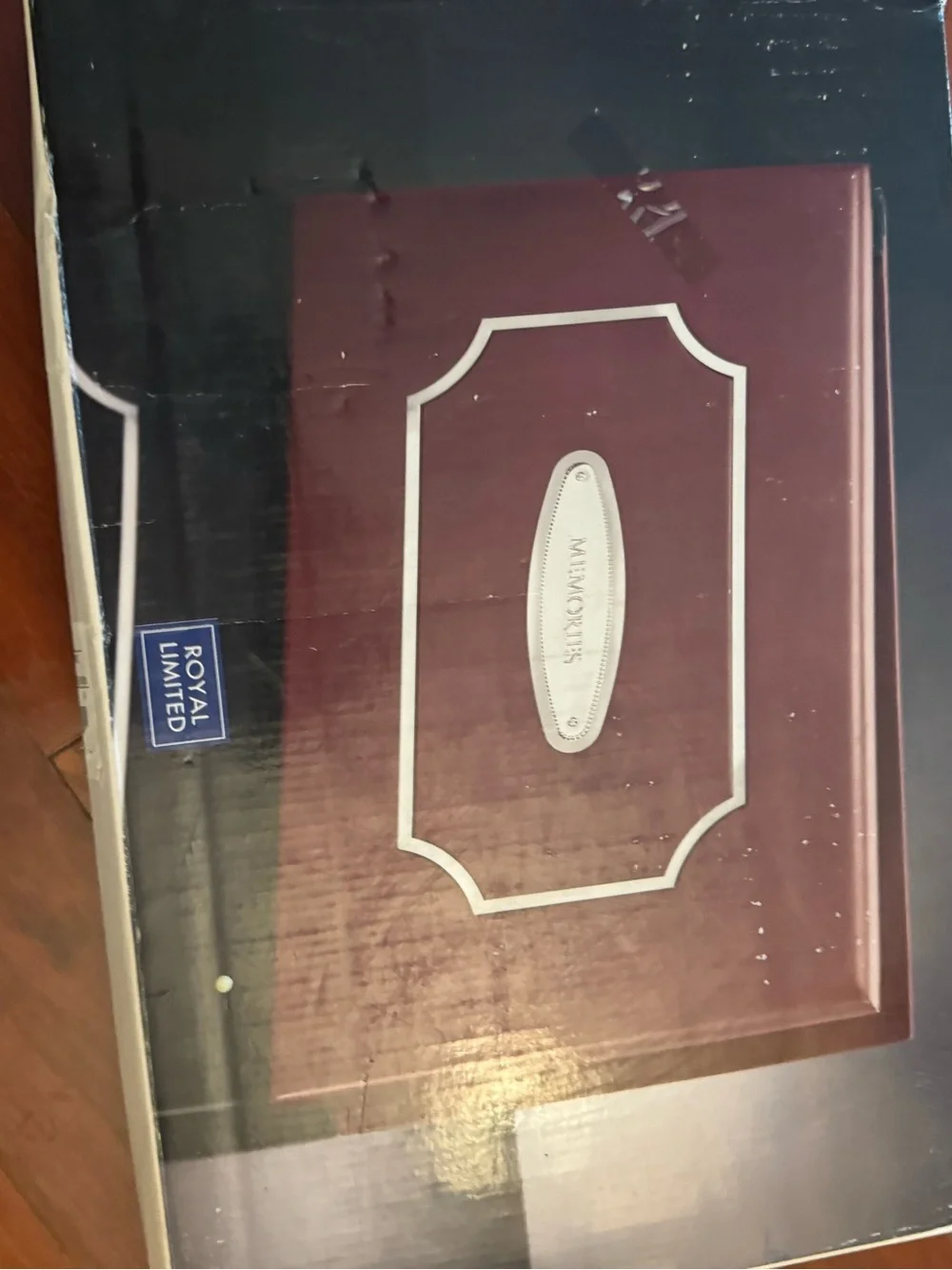 The Limited Burgundy Memory Keepsake Box with Silver Trim
